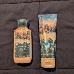 NEW Bath & Body Sparkling Nights Body Lotion & Body Cream Set Discontinued
